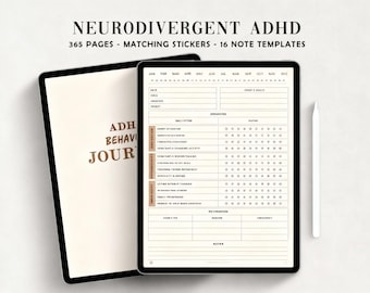 ADHD Digital Planner, GoodNotes Notebook with Stickers (PDF)