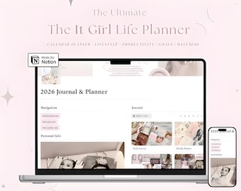 It Girl Planner Notion Template Notion Life Planner Dashboard Notion Planner Aesthetic Digital Planner Budget Tracker Productivity Template