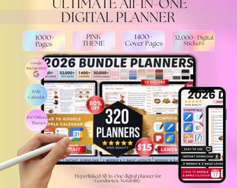 Landscape Digital Planner 2025 2026 2027 2028 & Undated, Goodnotes Planner, Daily Planner, Weekly Planner, Notability Planner, iPad Planner