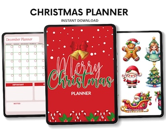 Christmas Planner, Holiday Organizer, Stickers (Digital Download)