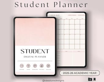 2025-2026 Student Digital Planner, Goodnotes Notability Compatible (PDF)
