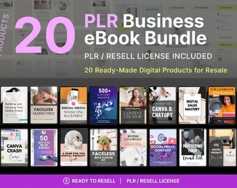 20 PLR Business eBooks Bundle, Canva Templates (Digital Products)