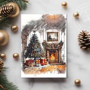 Holiday Card Sets | Christmas Greeting Cards | Cottage Core Cards | Handmade Greeting Card with Envelope | Blank Inside