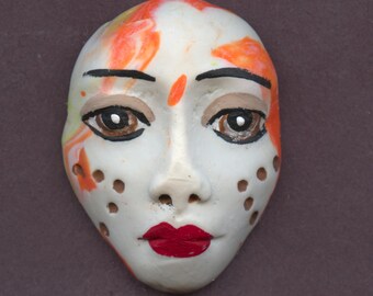 Cabujón facial de arcilla polimérica blanca – Componente para muñeca artística A 1