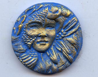 Cabriolet A 125 azul y dorado estilo Art Nouveau