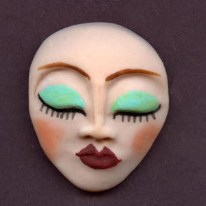 Polymer Clay Angel Face Cab    1 1/2&quot; x  1 1/4&quot;  A 115