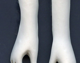 Polymer Clay White  Doll Hands White Hands drilled LDH 2