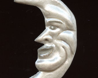 Polymer Clay Moon-Profilkabine 2 1/2 "x 1 1/8" White Pearl Moon Face Cab A 2B