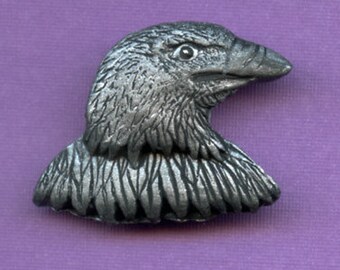 Black Polymer Clay Crow or Raven Cab  1 1/8" x 1 1/2"  ARS 5