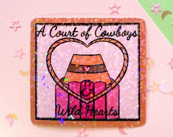 Cowboy Romance Sticker, Kindle Sticker, A Court of Cowboys and Wild Hearts, Vinyl Bookish Sticker