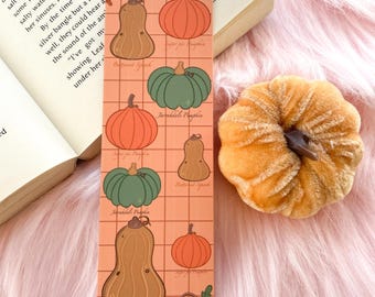 Pumpkin Pattern Bookmark | Autumn Bookmark | Cozy Bookmark | Pumpkins | Bookmarks | Bookish Merch | Gift for Book Lover | Reading Accessory