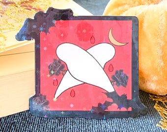 Vampire Sticker, Bats and Fangs, Dark Romance, B-Grade, Reader Sticker, Bookish, Kindle Sticker, Book Stickers, Book Lover, Reading Gifts