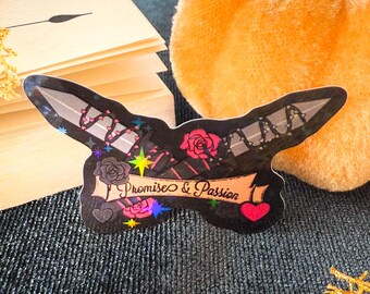 Dark Romance Holographic Sticker, Promise Passion, Bookish Reader Gift