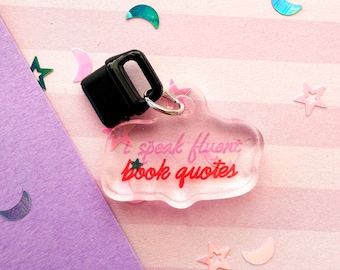 Kindle Charm, I Speak Fluent Book Quotes, Bookish Charm, Phone Charm, USB-C Dust Plug, Booktok Merch, Kindle Accessories, Gift for Readers