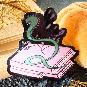 Dragon Sticker, Dragon Book, Romantasy, Holographic B-Grade Reader Sticker, Bookish Sticker, Kindle Sticker, Book Lover, Reading Gift