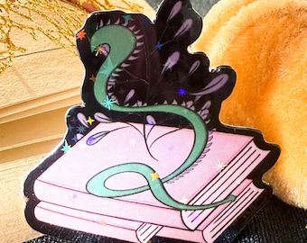 Dragon Sticker, Dragon Book, Romantasy, Holographic B-Grade Reader Sticker, Bookish Sticker, Kindle Sticker, Book Lover, Reading Gift