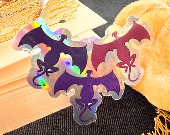 Dragon Sticker, Holographic B-Grade Romantasy Sticker, Fantasy Reader Sticker, Bookish Stickers, Kindle Sticker, Bookish Merch, Reading Gift