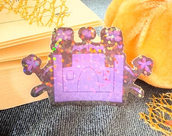 Holographic Vampire Castle Sticker, Bookish Reader Gift