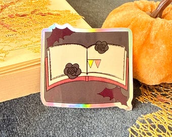 Vampire Sticker, Fangs Book, Dark Romance, Holographic B-Grade Reader Sticker, Bookish Sticker, Kindle Sticker, Bookish Merch, Reading Gifts