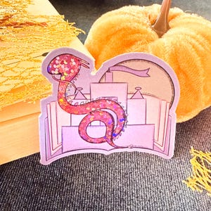 Dragon Sticker, Dragon Castle Sticker, Holographic, B-Grade, Romantasy Reader Sticker, Bookish Sticker, Kindle Sticker, Book Reading Gifts