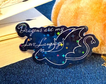 Dragon Sticker, Dragons Are My Love Language, Romantasy, B-Grade Reader Sticker, Kindle Sticker, Bookish Merch, Book Lover Gifts