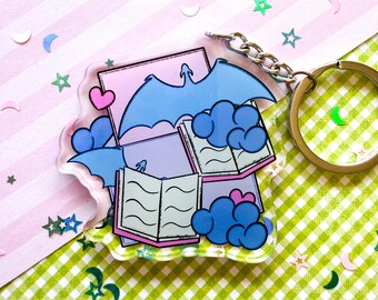 Bookish Keychain, Dragon and Clouds, Romantasy Keychain, Book Keychain, Fantasy Keychain, Fantasy Keyring, Bookworm, Bookish Gift