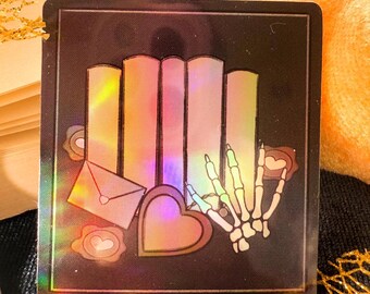 Dark Romance Sticker, Books and Letters, Book Trope, Holographic Reader Sticker, Bookish Sticker, Kindle Sticker, BookishMerch, Reading Gift