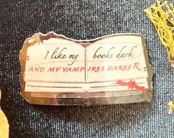 Vampire Sticker, Vampire Book, Dark Romance, Holographic, B-Grade, Reader Sticker, Kindle Sticker, Book Sticker, Bookish Gifts, Reading Gift