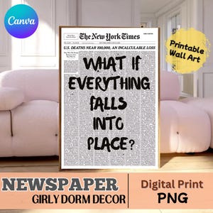 Black Positive Quote Print Newspaper Girly Dorm Decor Apartment Aesthetic Print Bathroom Affirmation Art Preppy Black Wall Art Motivational.