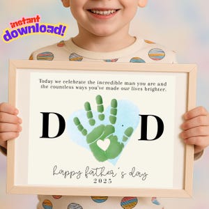 Father&#39;s Day Handprint Printable, DIY Craft Gift for Dad, Gift for Dad, Father&#39;s Day Printable, Digital Download, Father&#39;s Day Craft