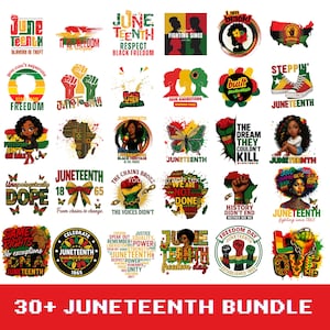 Más de 30 imágenes PNG de Juneteenth, imágenes PNG de Juneteenth, SVG de nutrición del rey negro, Celebra Juneteenth, Sublimación PNG de Juneteenth, Historia afroamericana