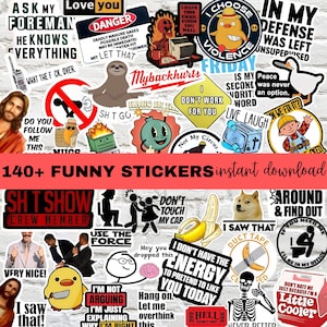 Funny Sarcastic Memes Printable Stickers PNG Bundle, Sarcastic Quotes PNG Stickers, Adult Humor Sassy Print Cut Stickers, Digital Download