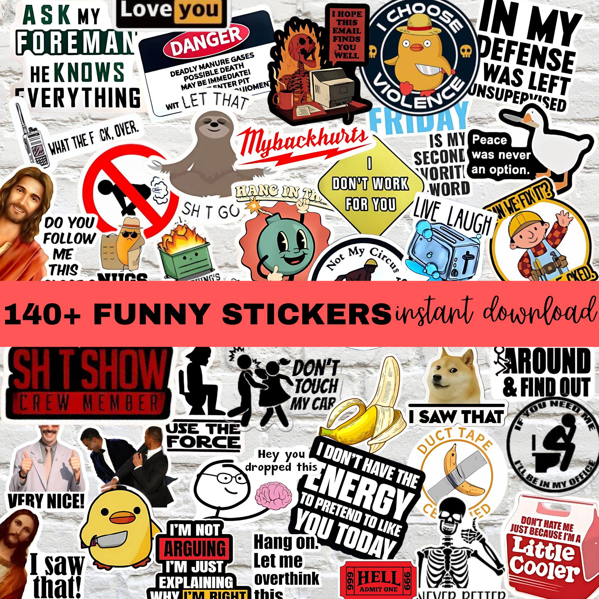 Funny Sarcastic Memes Printable Stickers PNG Bundle, Sarcastic Quotes PNG Stickers, Adult Humor Sassy Print Cut Stickers, Digital Download