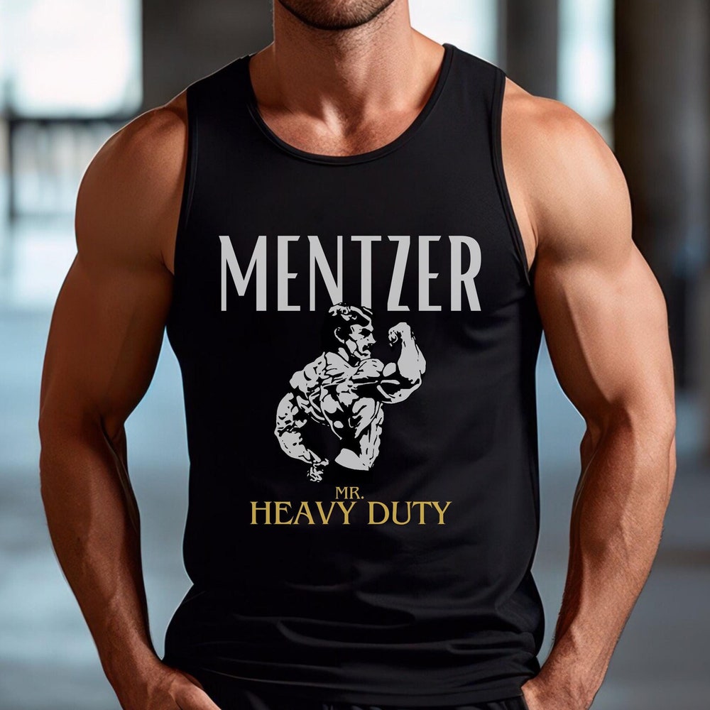 Mike Mentzer Heavy Duty Classic Bodybuilding T-Shirt Tank Top Gym Art Gift 100% Cotton Black White Training Golden Era Olympia Old School