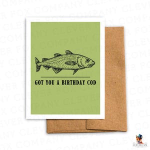 Birthday Cod - Funny Birthday Card | Gift for Him | Fish Card