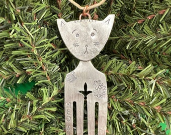 Fork Cat Ornament #222