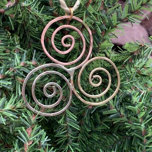 Triskelion Ornament, Tri-Color Triple Spiral image 1