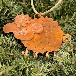 Copper Sheep Lamb Christmas Ornament image 6