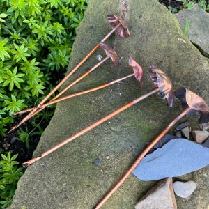 Copper Mushroom Plant Stick, Garden Decor. image 3