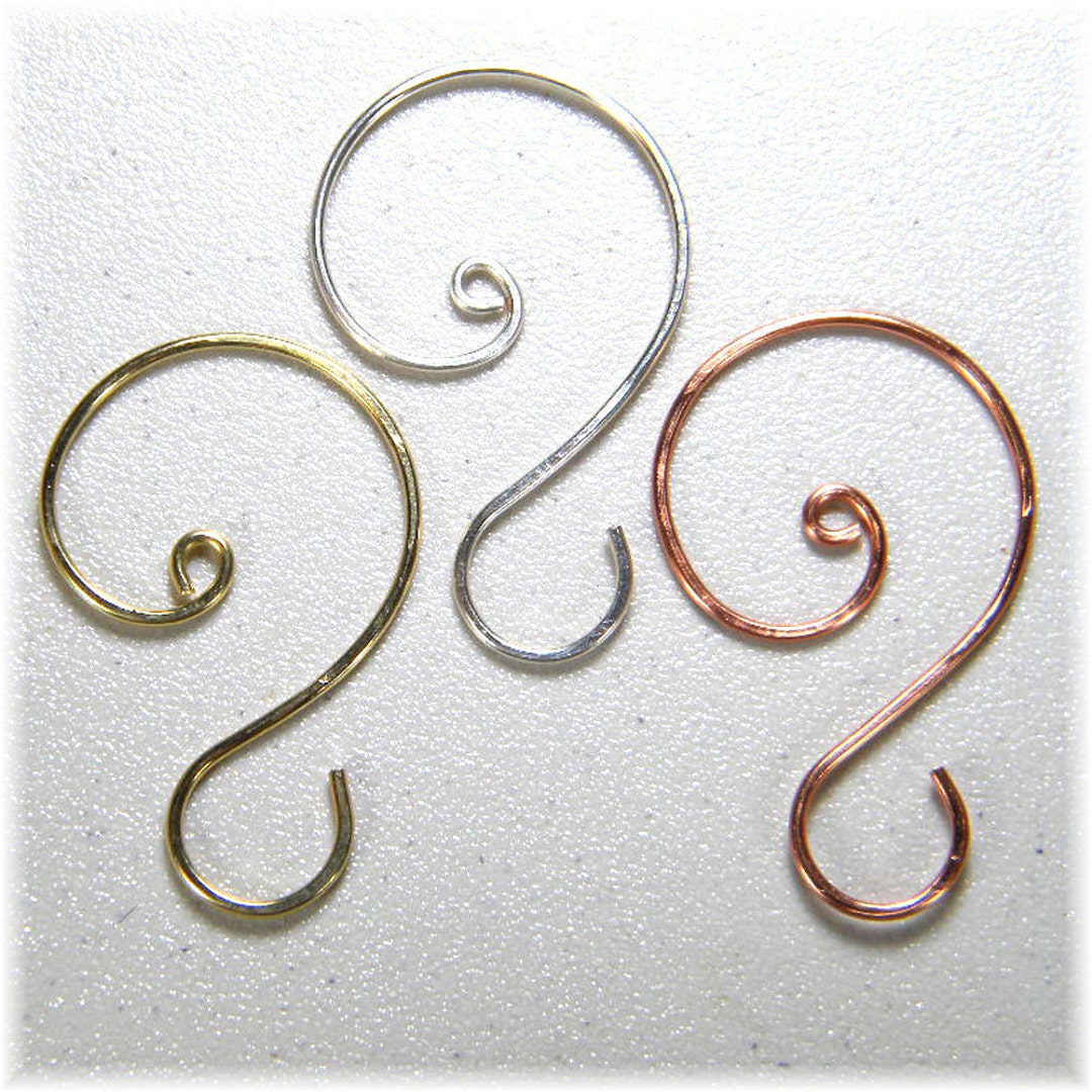 Gold Color Steel Wire Ornament Hooks Qty 40 