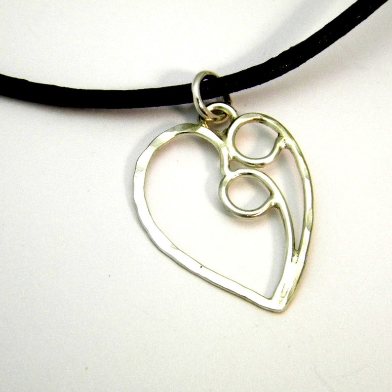 Couple Heart Pendant/Necklace Sterling Silver Etsy
