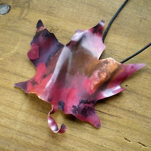 Copper Maple Leaf Christmas Holiday Ornament