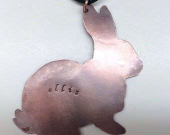 Copper Bunny Rabbit Ornament, Blank or Personalized
