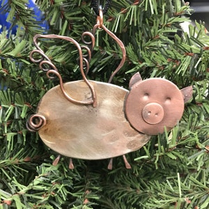 When Pigs Fly, Spoon Pig w/ Wings Ornament, Flying Pig