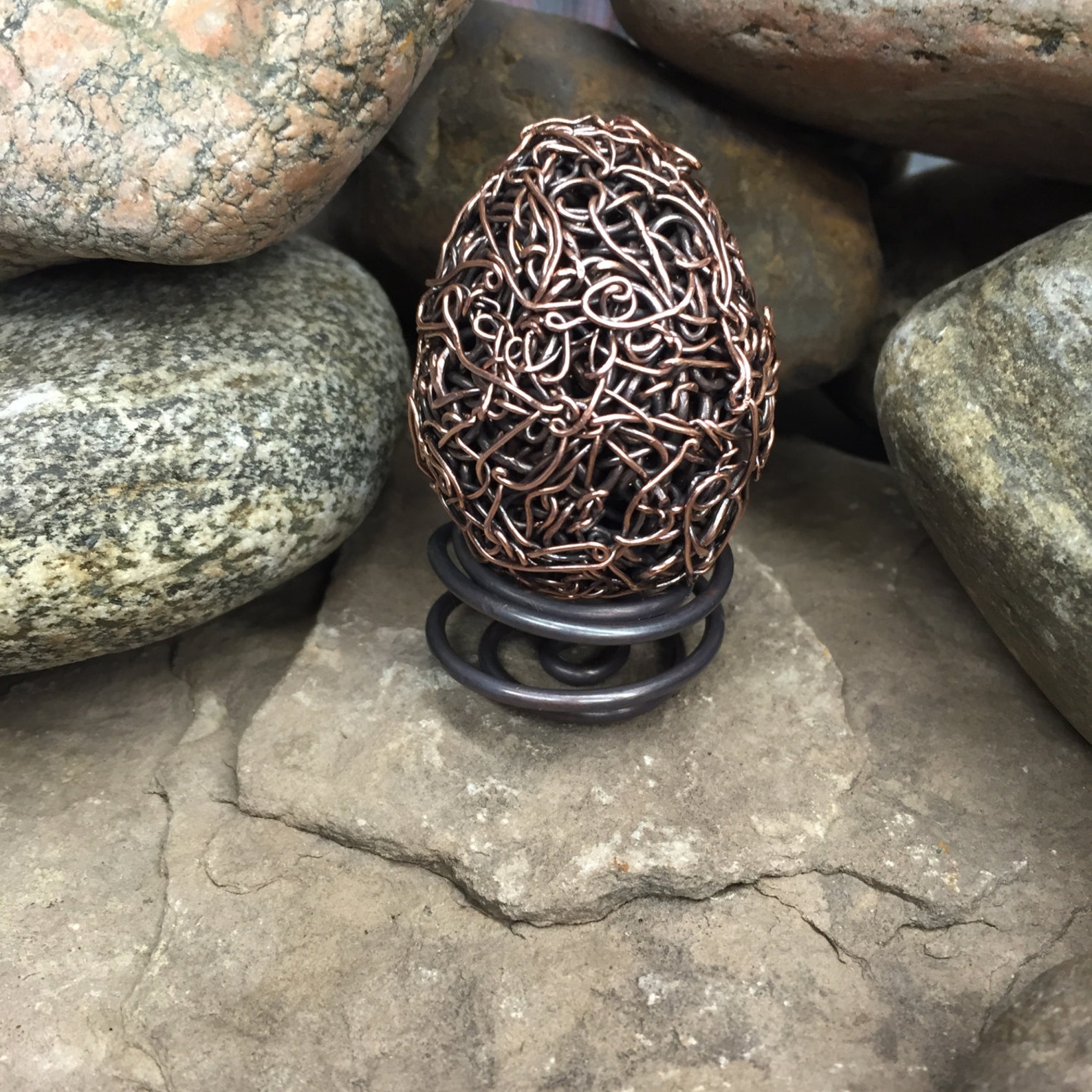 Woven Copper Dragon Egg Collectible Sculpture Etsy