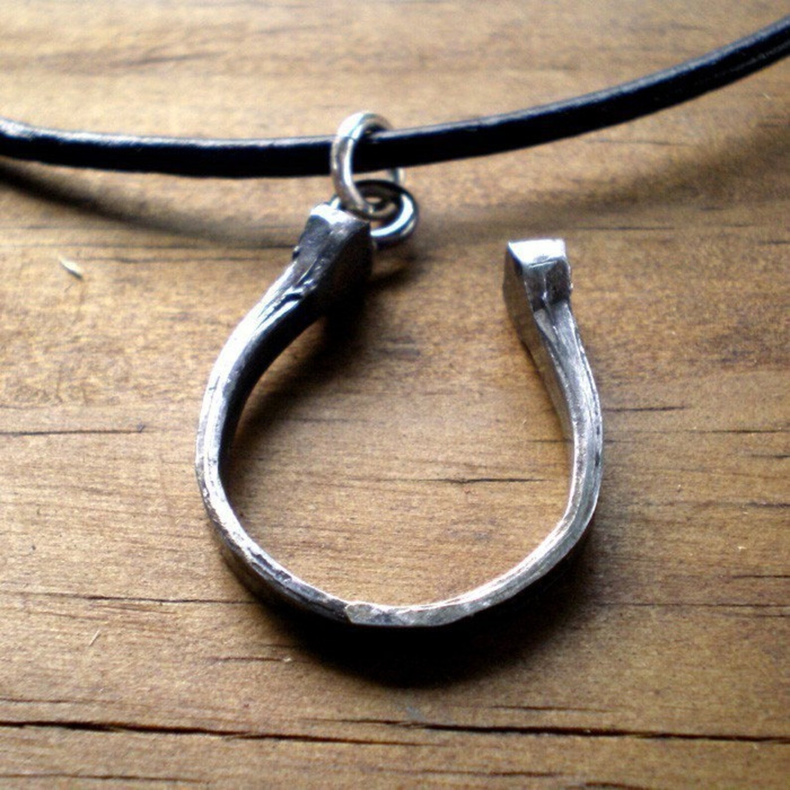 Horseshoe Nail lucky Horseshoe Equestrian Pendant Necklace Etsy