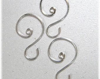 Small Silver (1 1/8" to 1 1/4") Ornament Hooks, set of 12