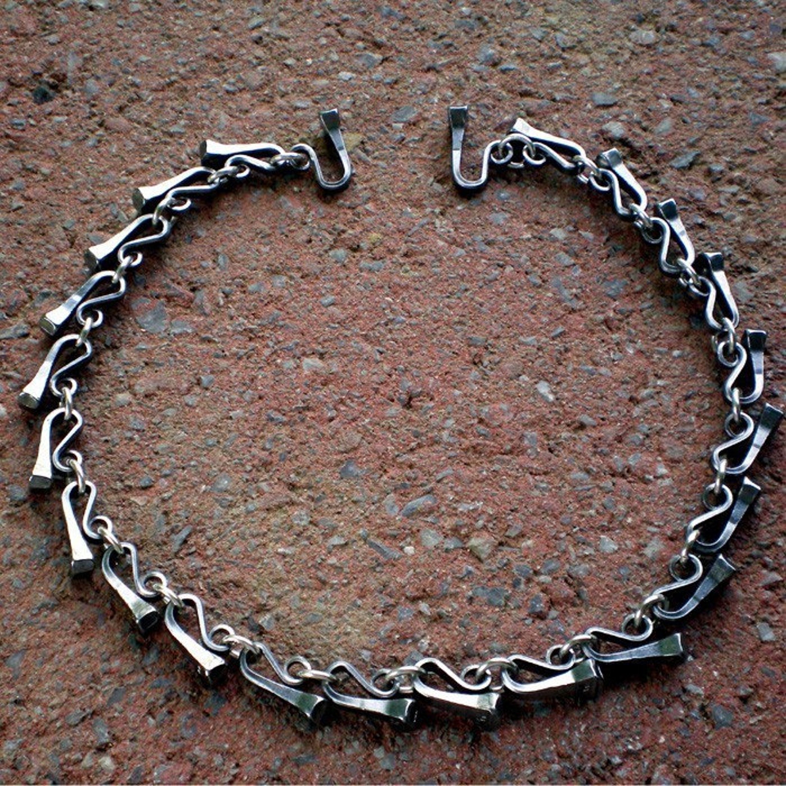 Horseshoe Nail Equestrian Link Necklace Etsy