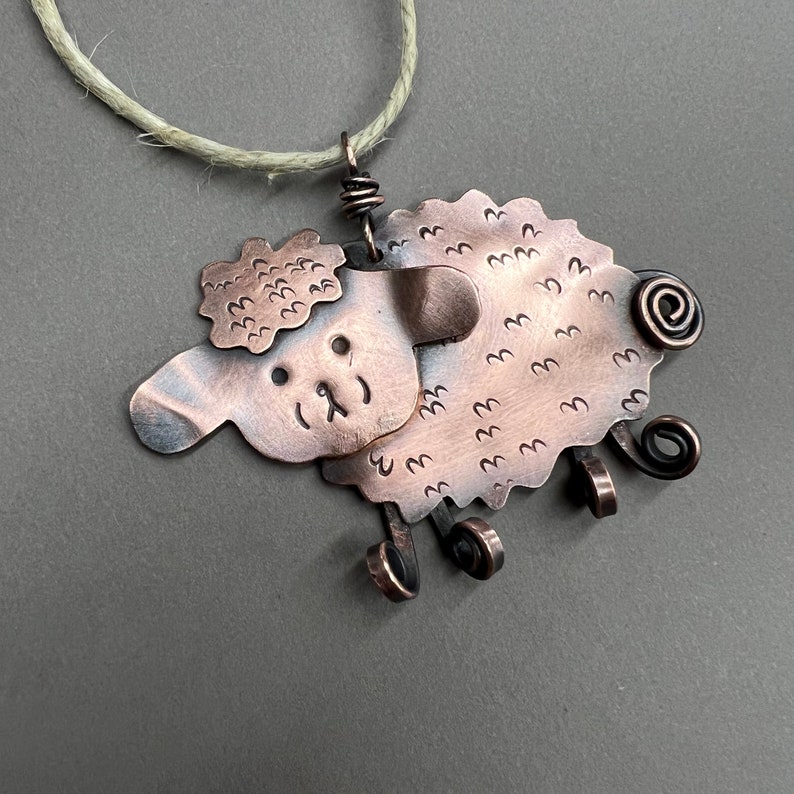 Copper Sheep Lamb Christmas Ornament image 1