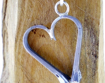 Horseshoe Nail Heart Pendant Necklace